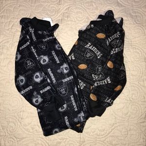 Set of 2 Raiders footed pajamas